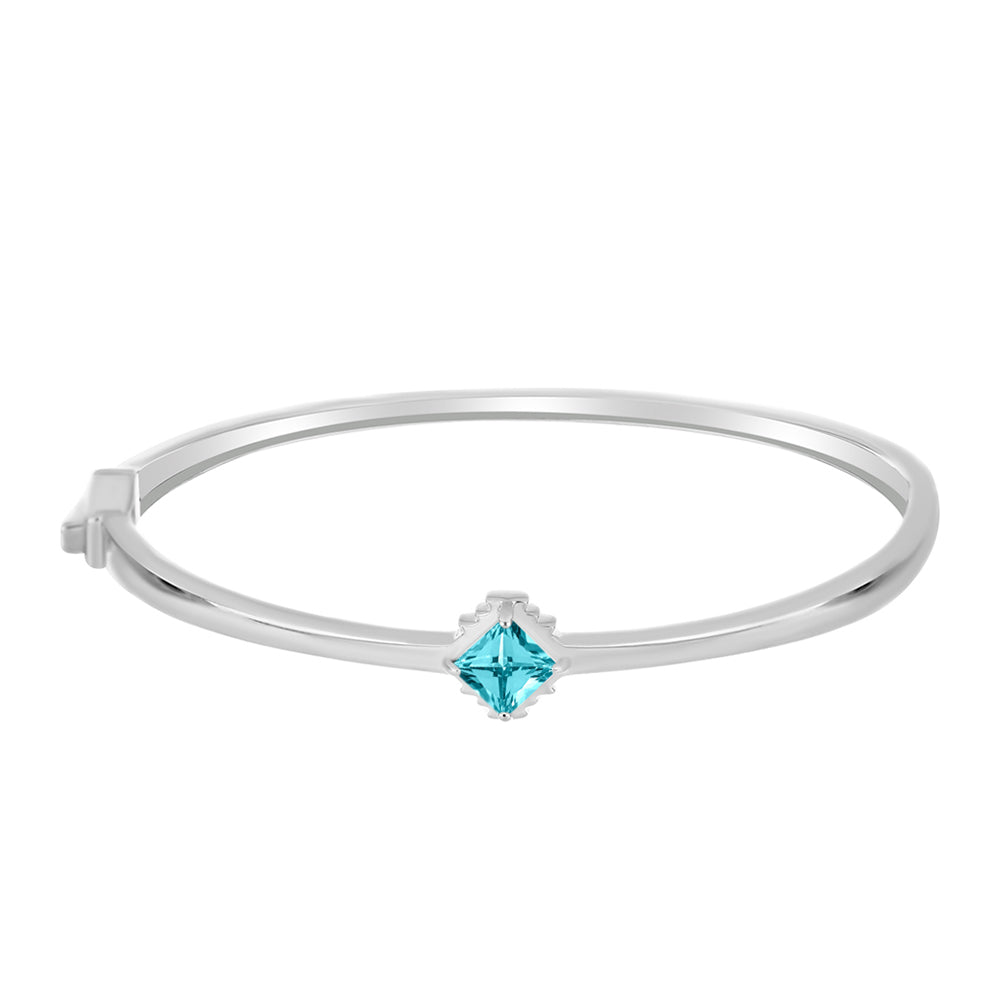 Bransoletka ze srebra próby 925 z kwarcem Paraiba