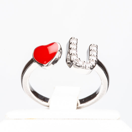 Pierścionek pozłacany z czerwonym kryształem emporia®