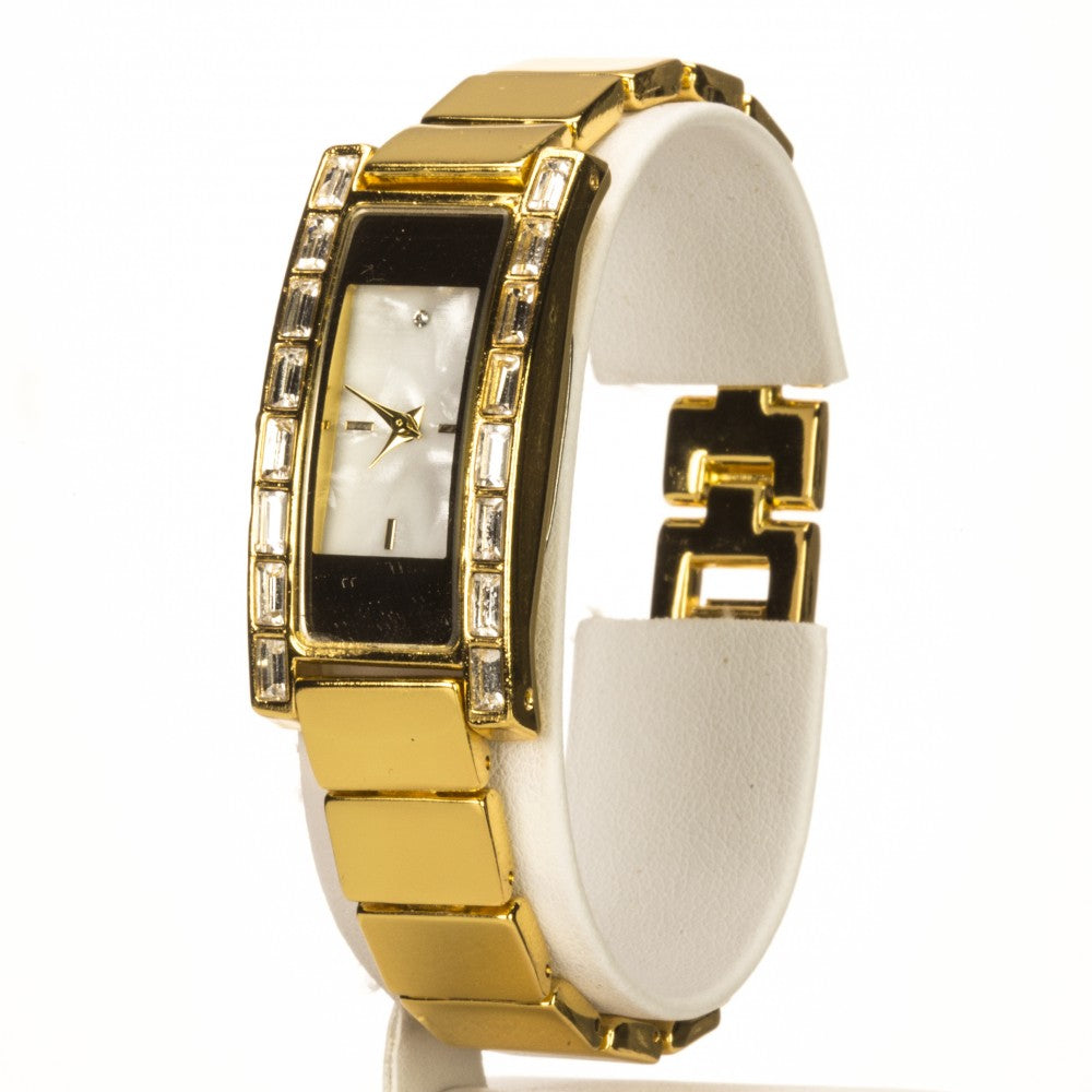 Zegarek pozłacany z białym kryształem emporia®