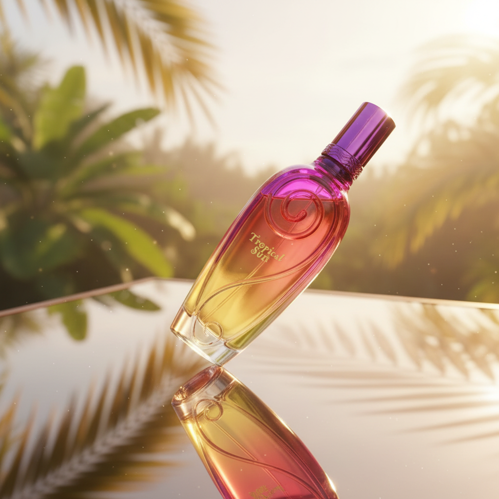 100 ml wody prefumowanej "TROPICAL SUN" Owocowy piżmowy zapach dla kobiet, o wysokiej zawartości olejków zapachowych 3%