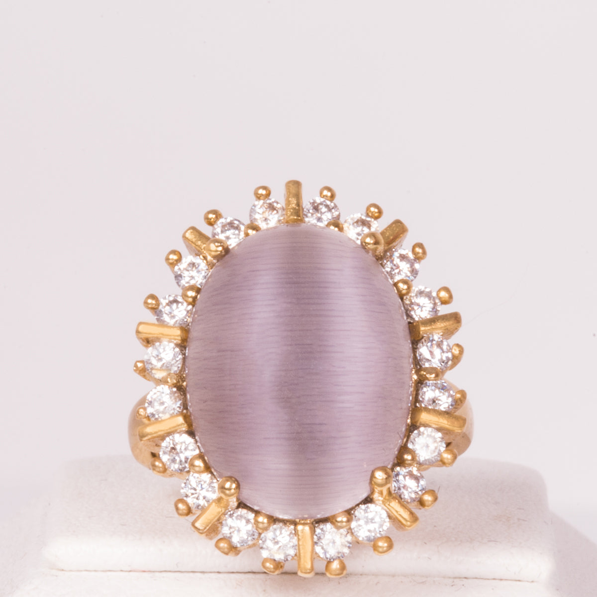 Pierścionek pozłacany z białym kryształem emporia® ( Pierścionek )