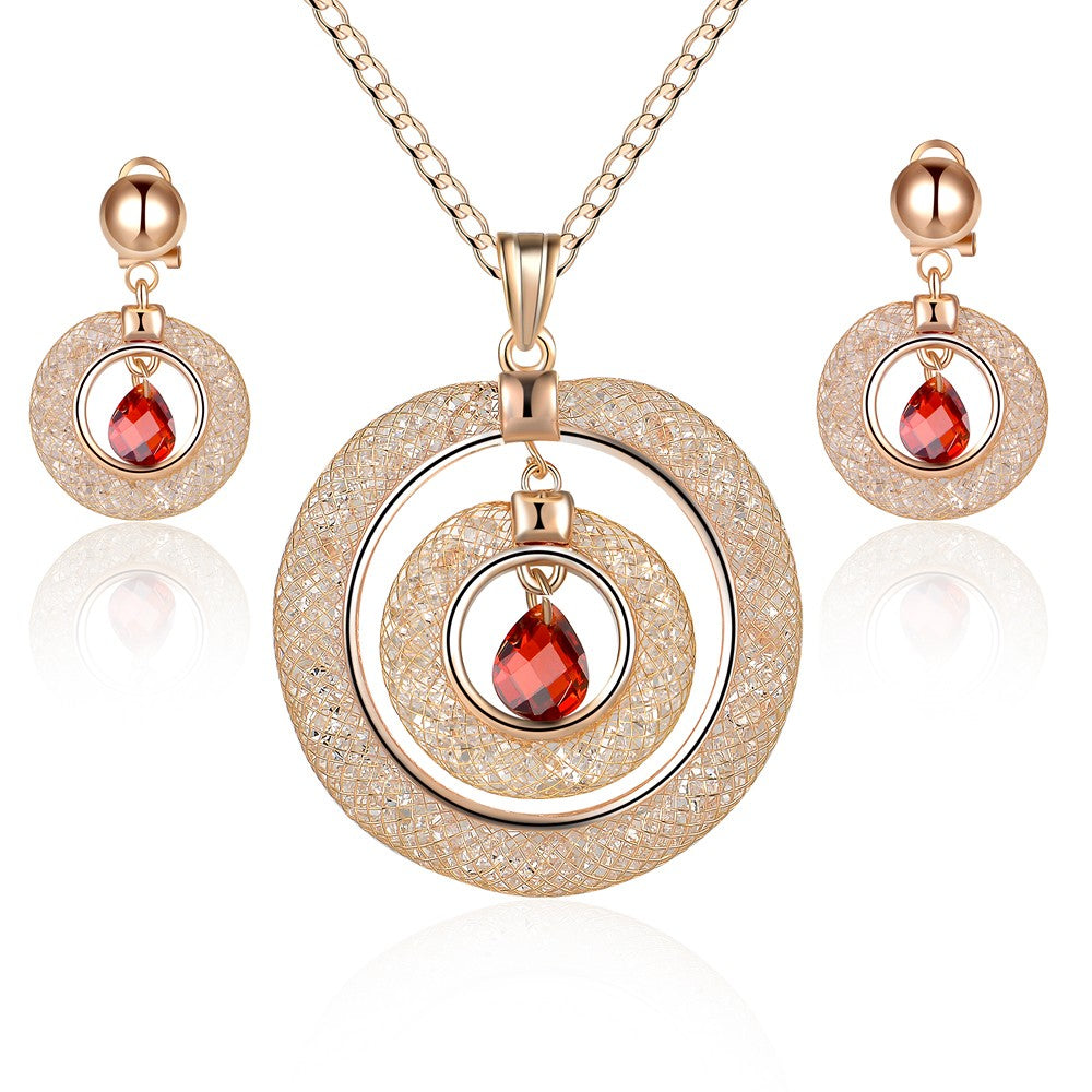 Zestaw pozłacane z białym kryształem emporia® i czerwonym kryształem emporia®