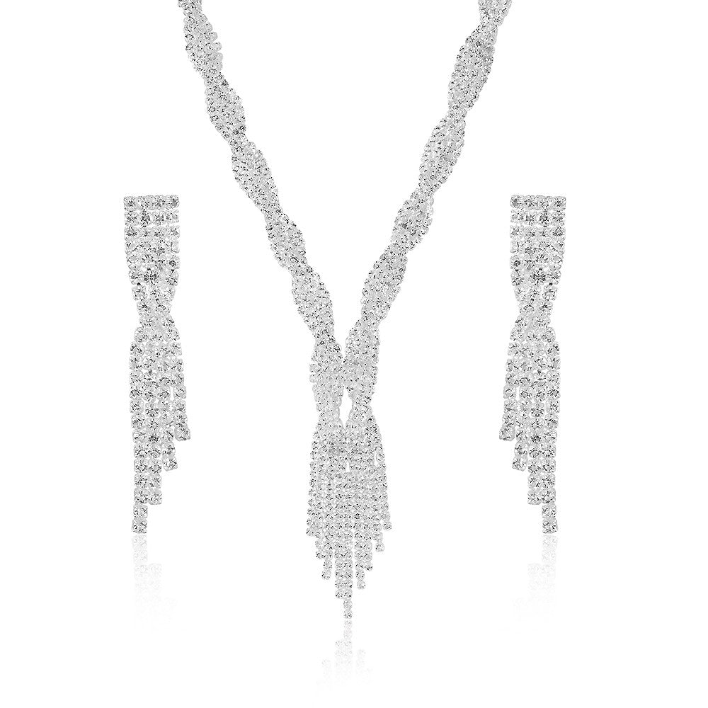 Zestaw pozłacane z białym kryształem emporia®