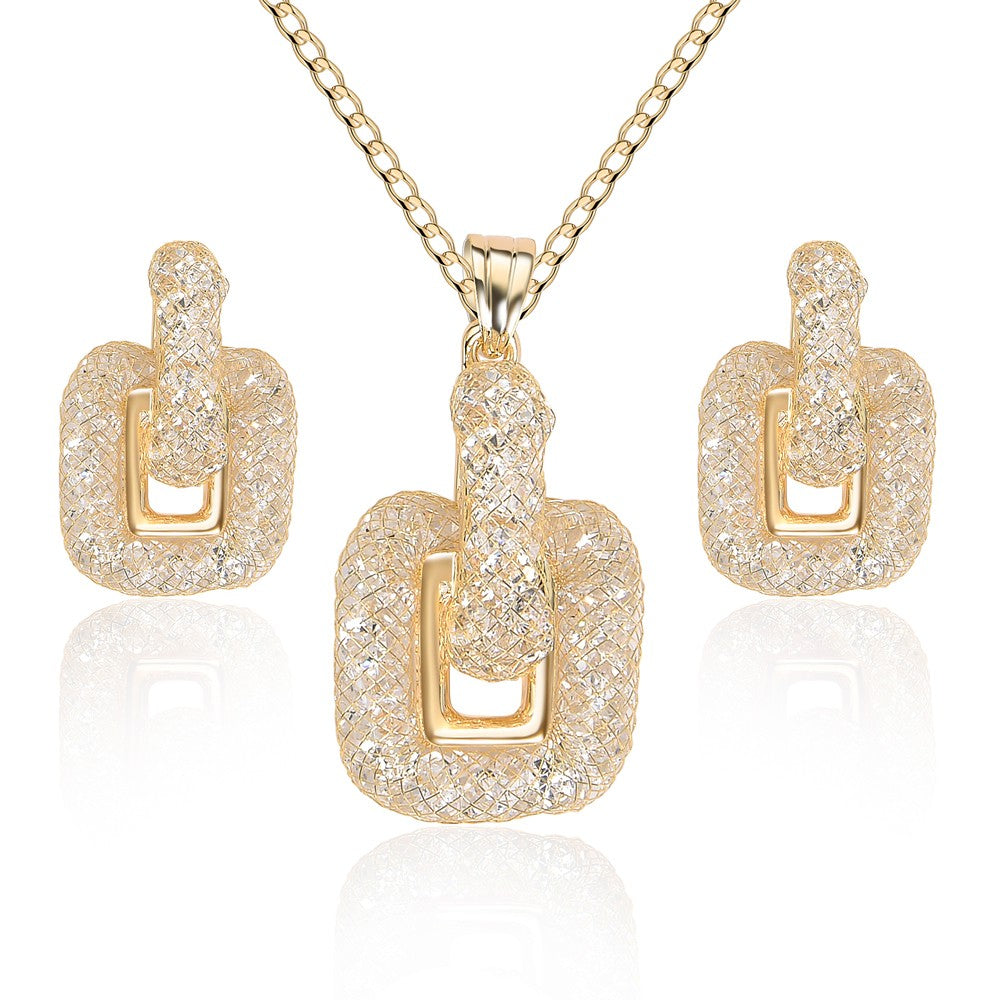 Zestaw pozłacane z białym kryształem emporia®