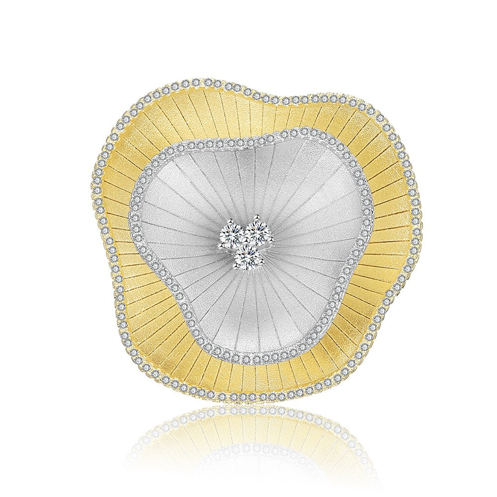 Broszka pozłacany z białym kryształem emporia®