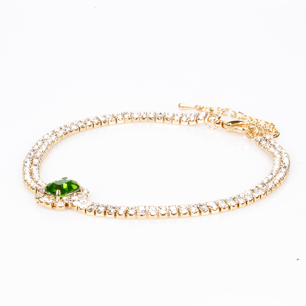 Zestaw pozłacane z zielonym kryształem emporia®