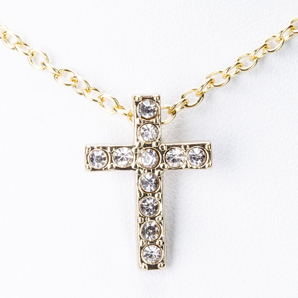 Zestaw pozłacane z białym kryształem emporia® ( Naszyjnik+Kolczyki+Zawieszka )