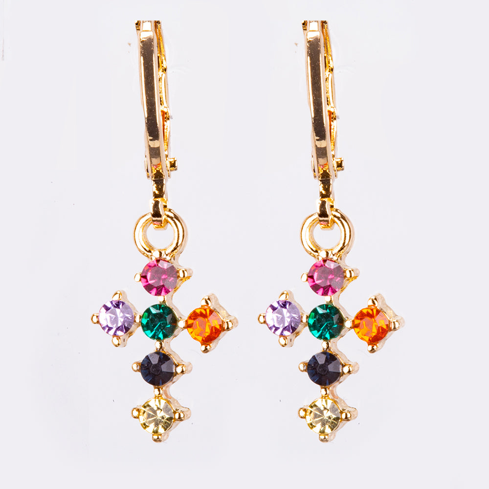 Zestaw pozłacane z żółtym kryształem emporia® i niebieskim kryształem emporia® ( Naszyjnik+Kolczyki+Zawieszka )