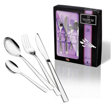 24-częściowy zestaw luksusowych sztućców ze stali nierdzewnej