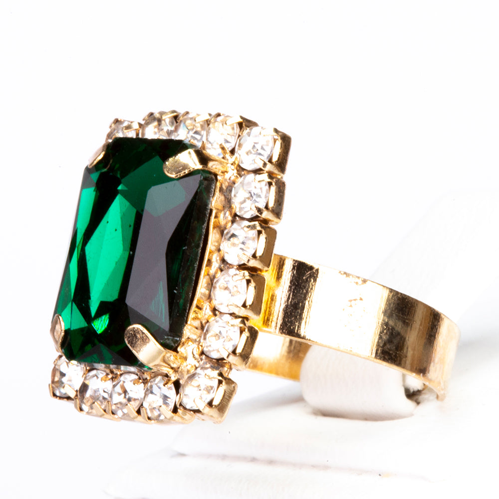 Zegarek pozłacany z niebieskim kryształem emporia® (Naszyjnik+Kolczyki+Bransoletka+Zawieszka)