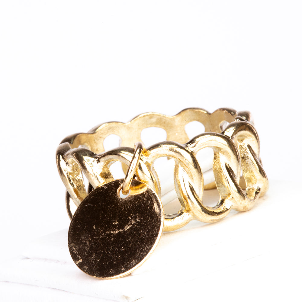 Zegarek pozłacany z białym kryształem emporia® (Naszyjnik+Kolczyki+Bransoletka+Zawieszka)