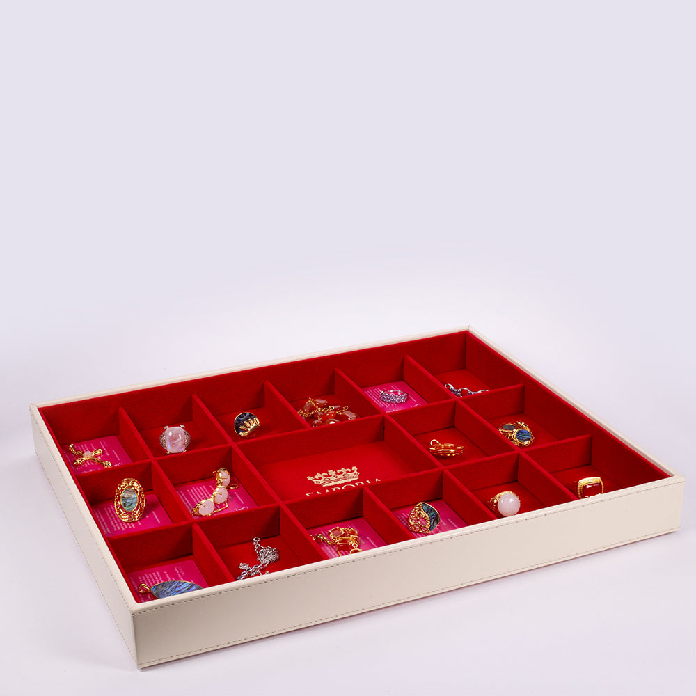 Emporia Beige „Velvet” Pudełko na Biżuterię z pokrywką