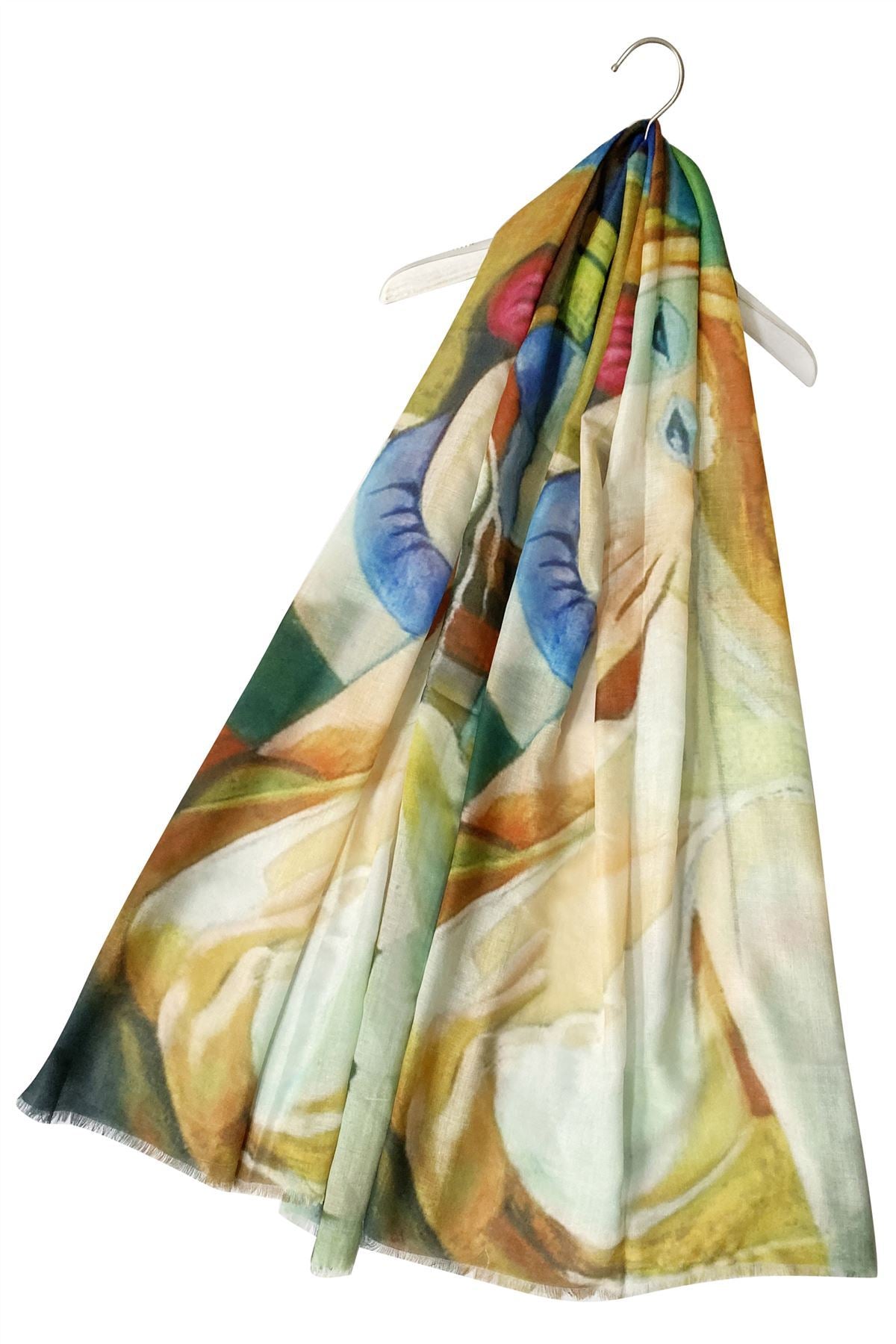 Chusta-szal bawełniany, 70 cm x 180 cm, Picasso - Abstract Style Portrait