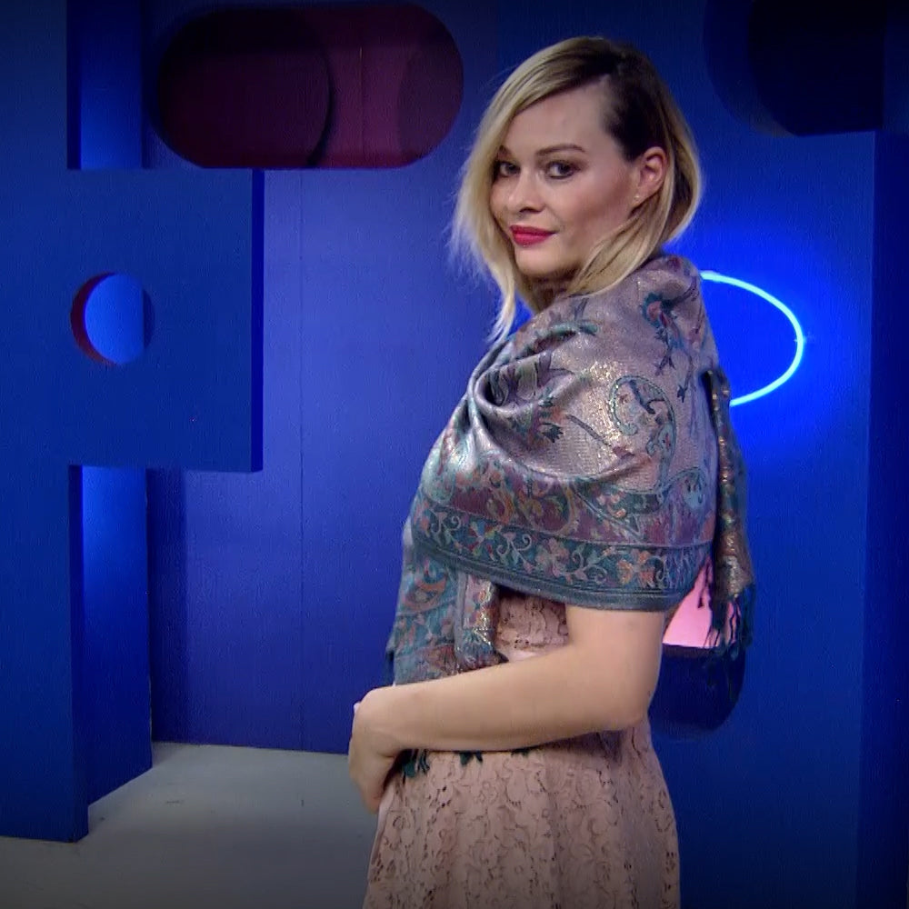 100% prawdziwy kaszmirowy szal Pashmina, 70 cm x 180 cm, Turkusowy