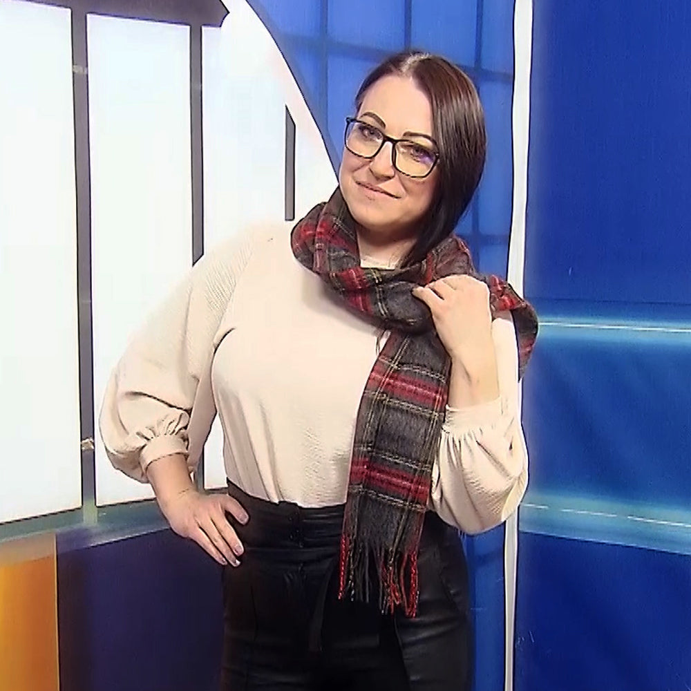 Szalik 100% wełny, 30 cm x 165 cm, bordowy