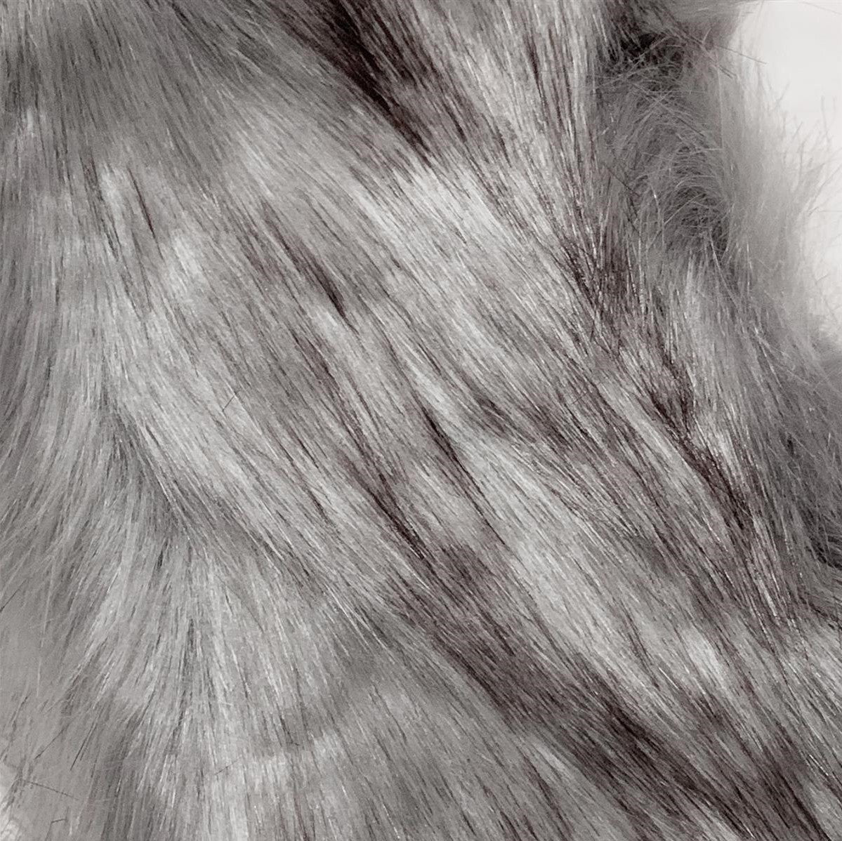 Csavart Átbújtatható Műszőrme Sál, 13.5 x 125cm, Szürke