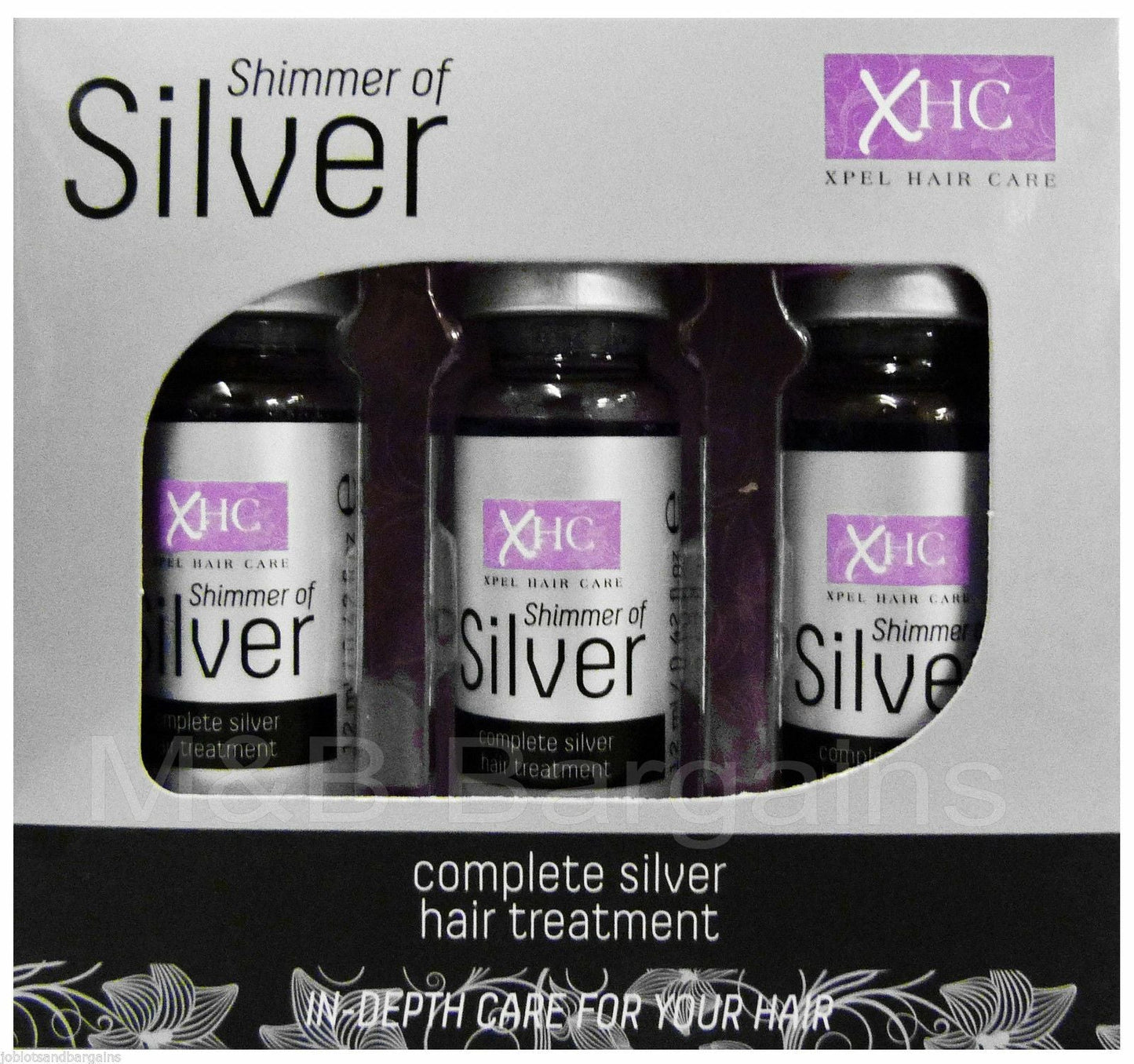 Rozjaśniające serum do włosów z keratyną ze srebrnym brokatem - 3 x 12 ml