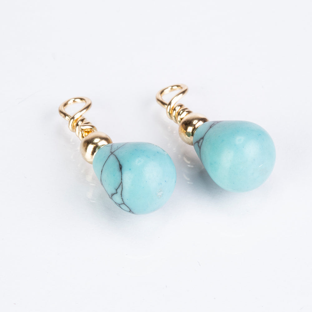 Zestaw pozłacane z turkusem i karneolem ( Kolczyki )