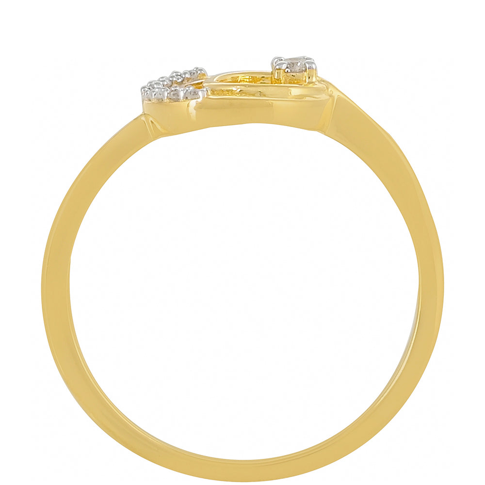 Pierścionek srebrny pozłacany z białym diamentem