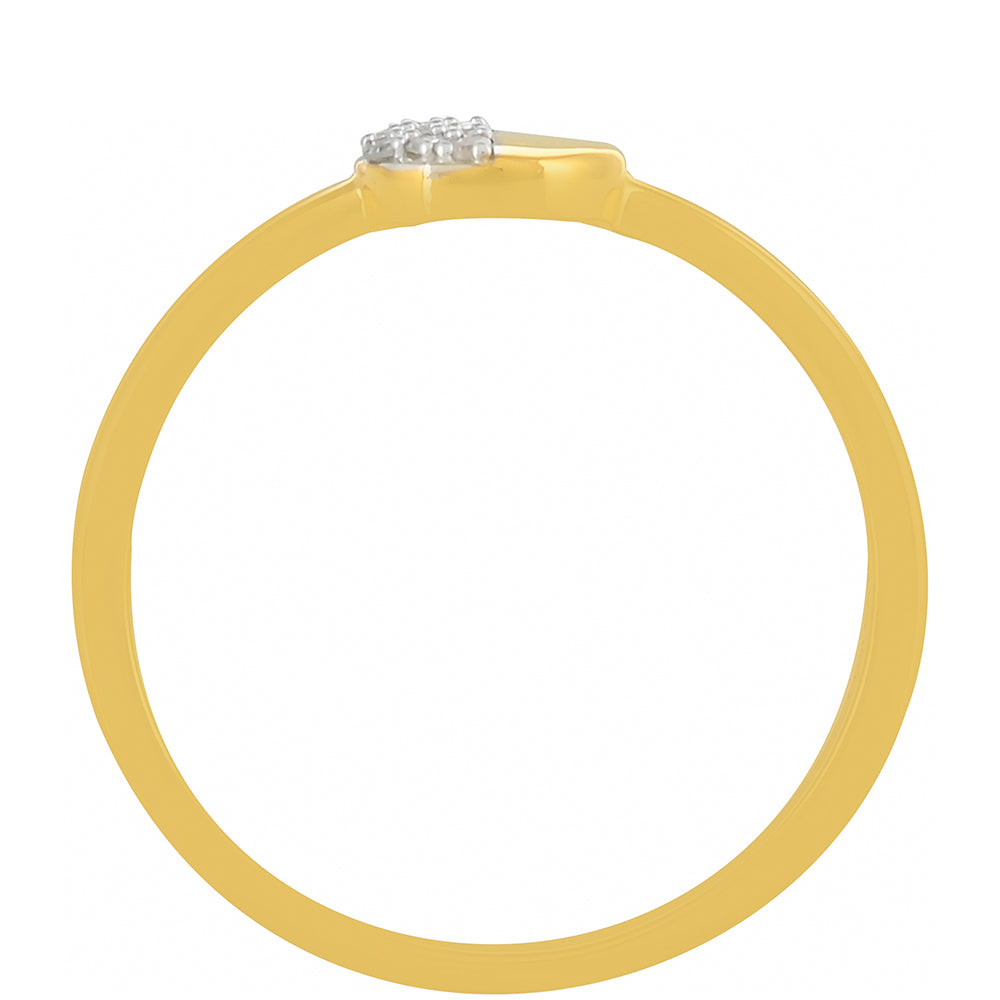 Pierścionek srebrny pozłacany z białym diamentem