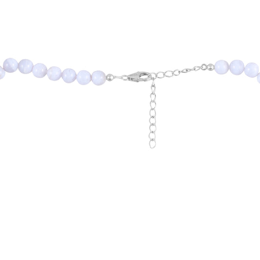 Naszyjnik ze srebra próby 925 z niebieskim agatem