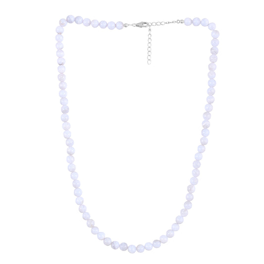 Naszyjnik ze srebra próby 925 z niebieskim agatem