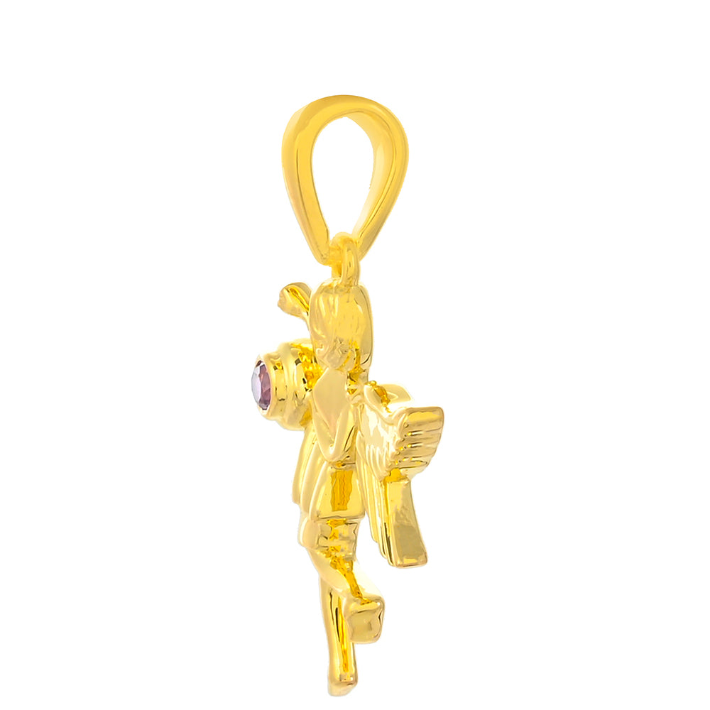 Zawieszka srebrna pozłacana z granatem rodolitem