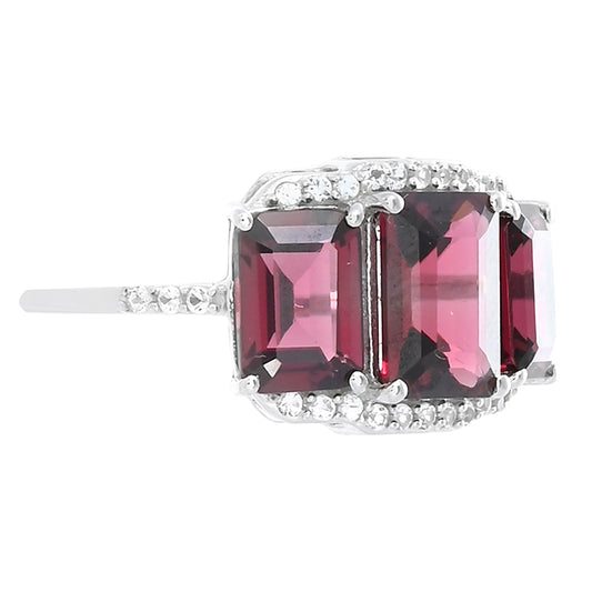 Pierścionek ze srebra próby 925 z granatem rodolitem