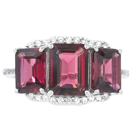 Pierścionek ze srebra próby 925 z granatem rodolitem