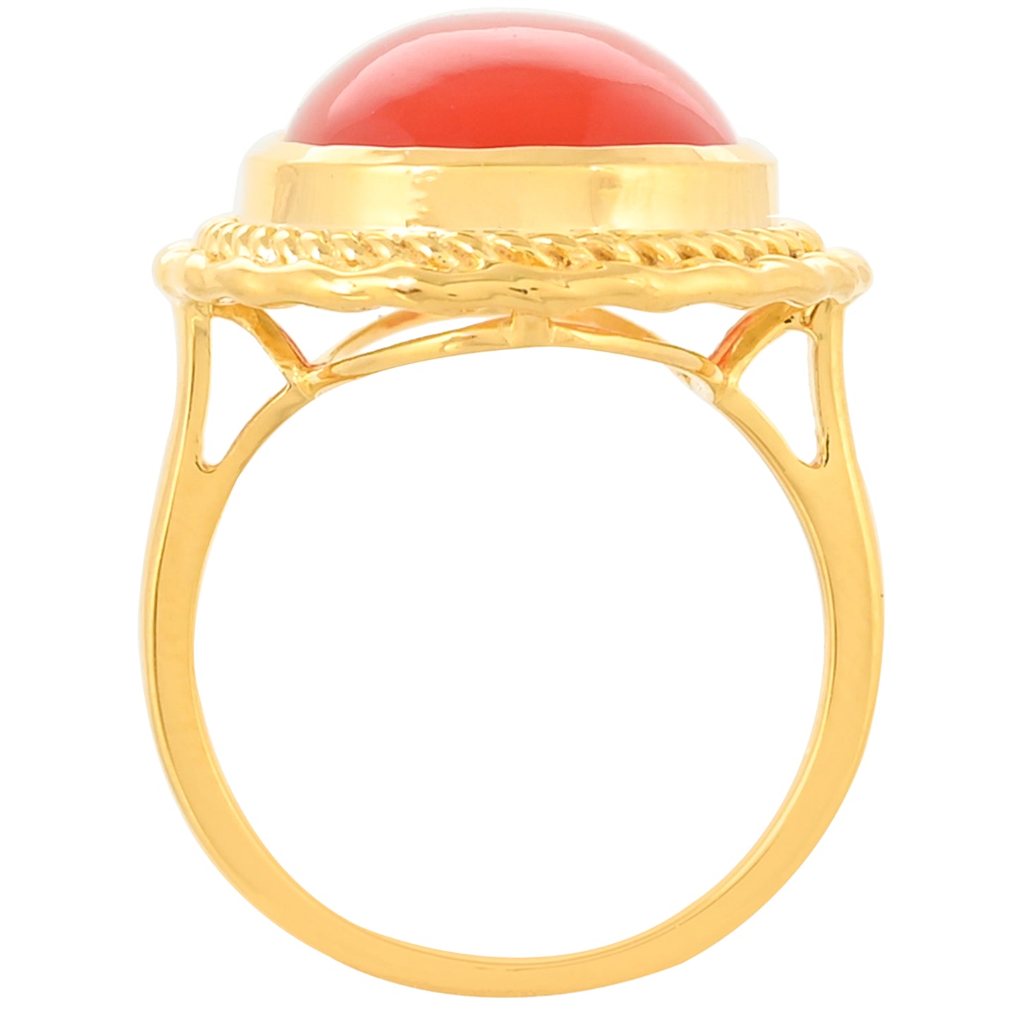 Pierścionek srebrny pozłacany z karneolem