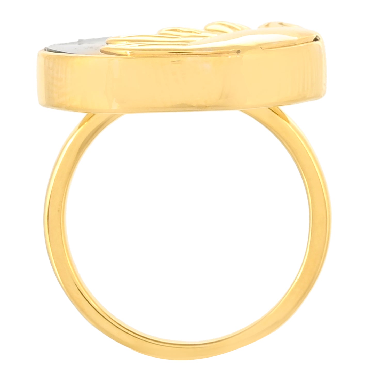 Pierścionek srebrny pozłacany z muszlą Abalone