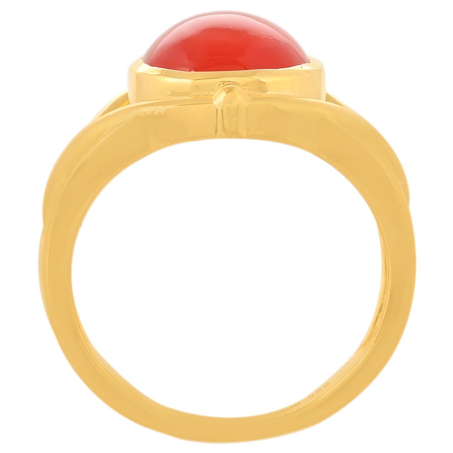 Pierścionek srebrny pozłacany z karneolem