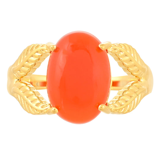 Pierścionek srebrny pozłacany z karneolem