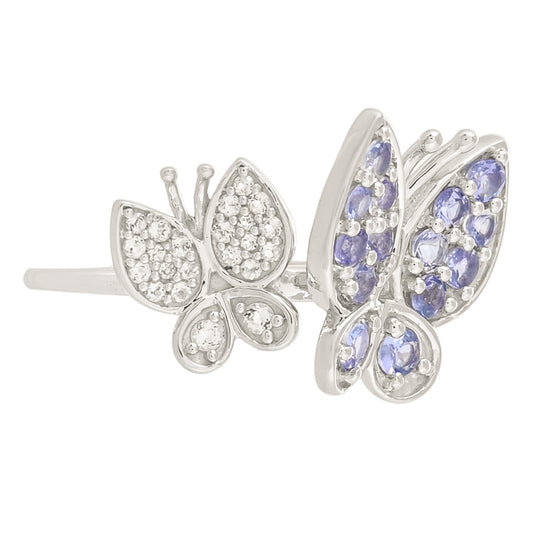 Pierścionek ze srebra próby 925 z tanzanitem