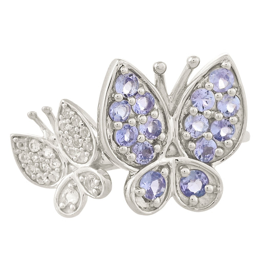 Pierścionek ze srebra próby 925 z tanzanitem