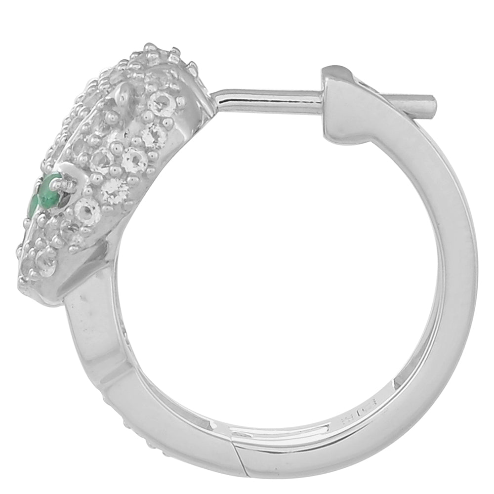 Kolczyki ze srebra próbe 925 z brazylijskim szmaragdem i białym topazem