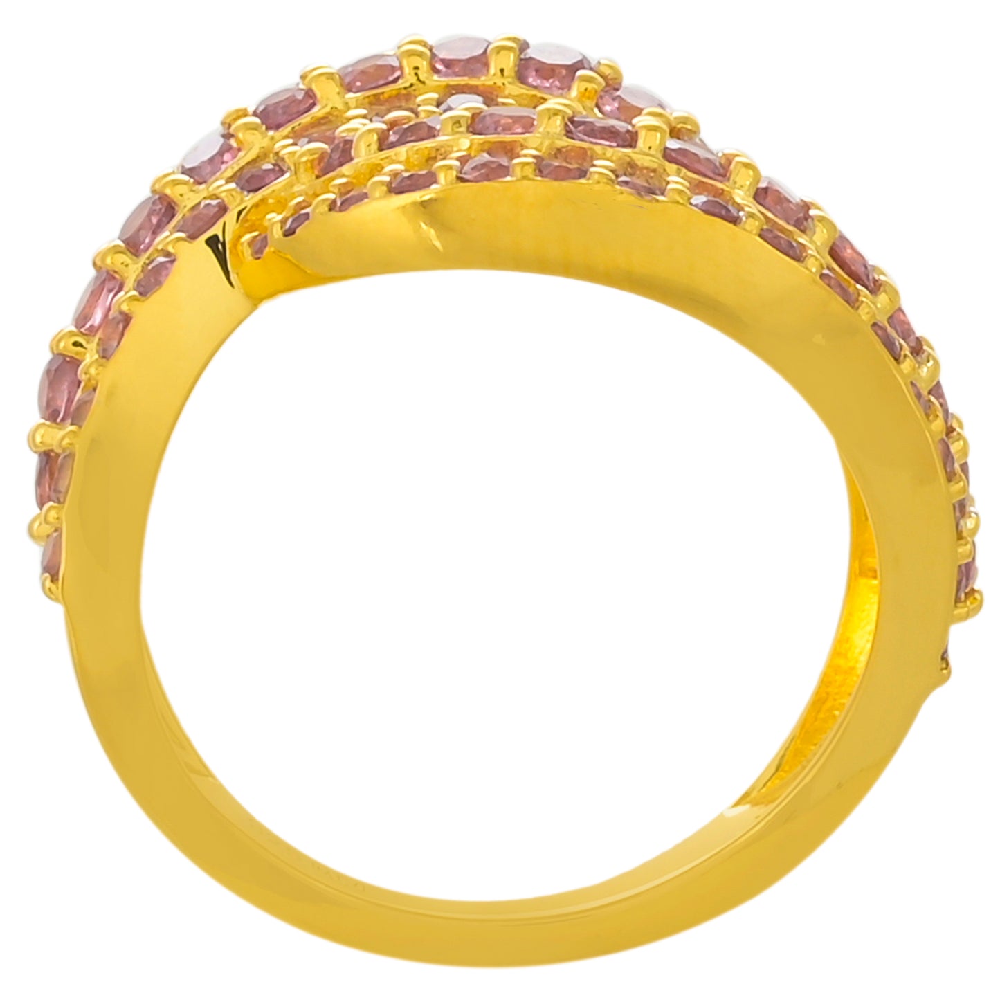 Pierścionek srebrny pozłacany z granatem rodolitem