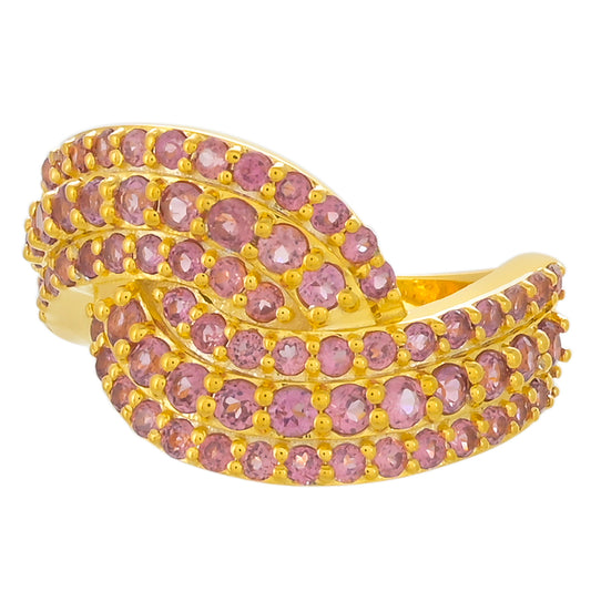 Pierścionek srebrny pozłacany z granatem rodolitem