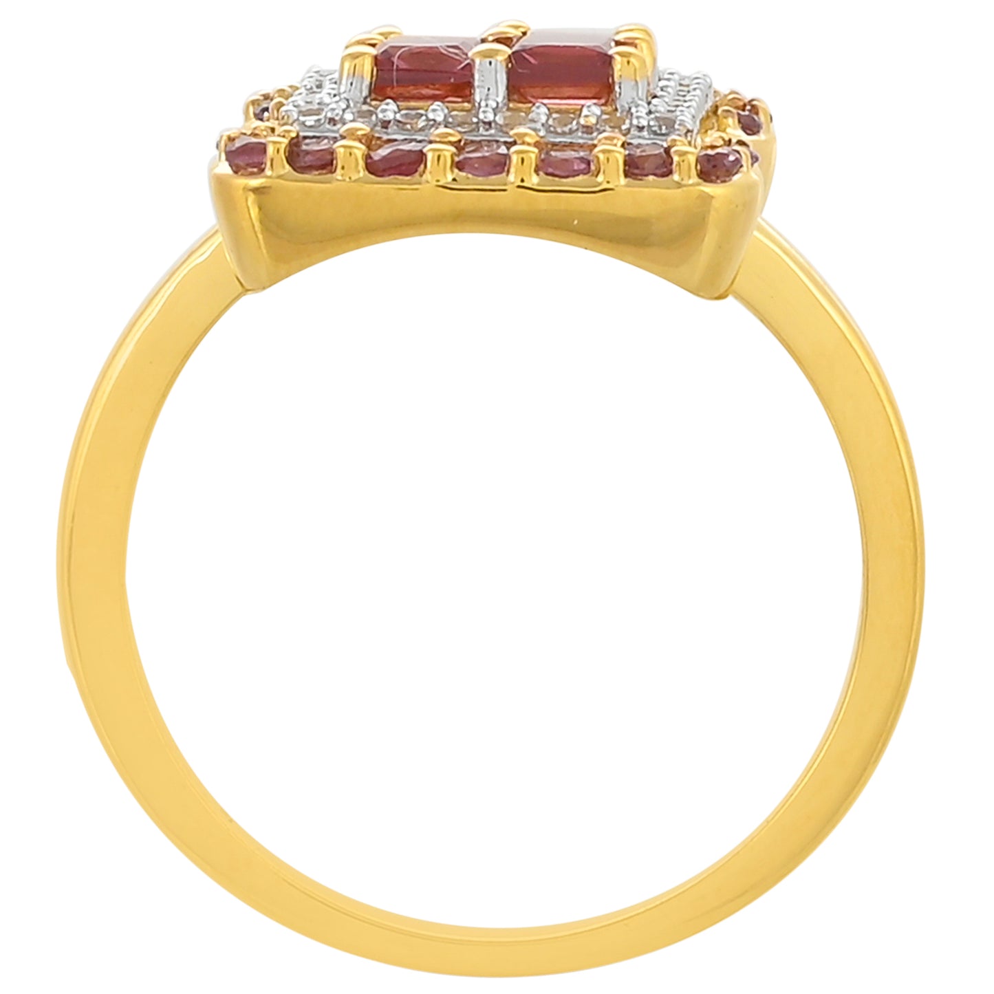 Pierścionek srebrny pozłacany z granatem rodolitem