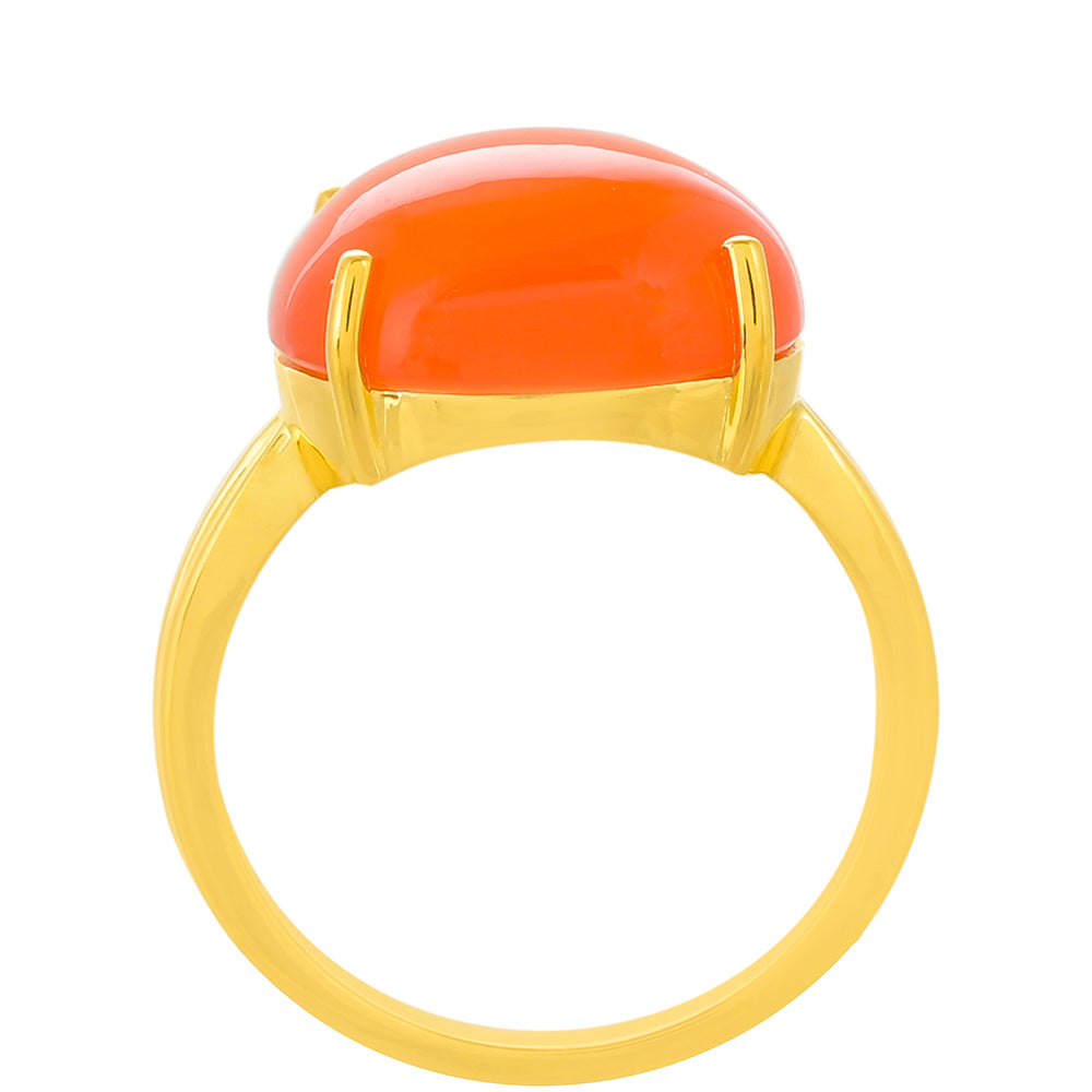 Pierścionek srebrny pozłacany z karneolem