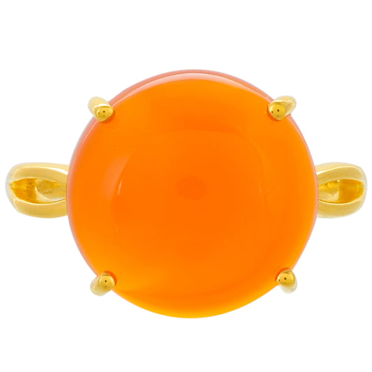 Pierścionek srebrny pozłacany z karneolem