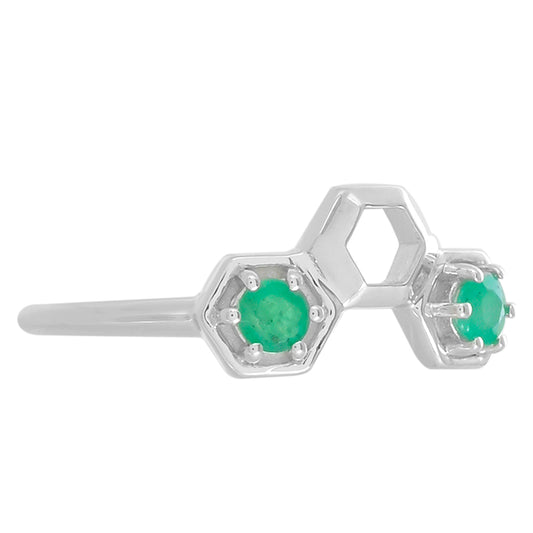 Pierścionek ze srebra próby 925 z brazylijskim szmaragdem