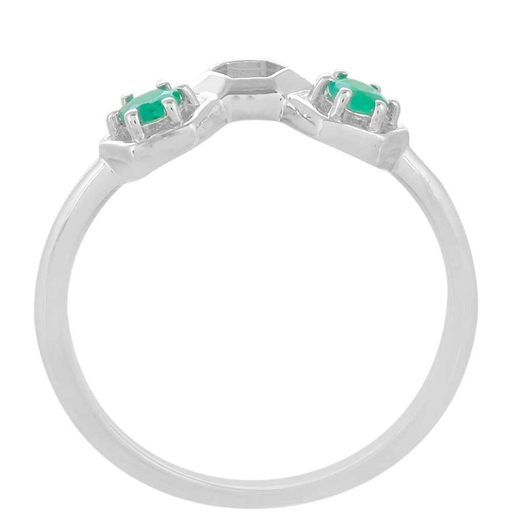 Pierścionek ze srebra próby 925 z brazylijskim szmaragdem