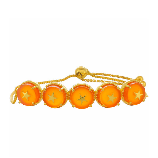 Bransoletka srebrna pozłacana z karneolem