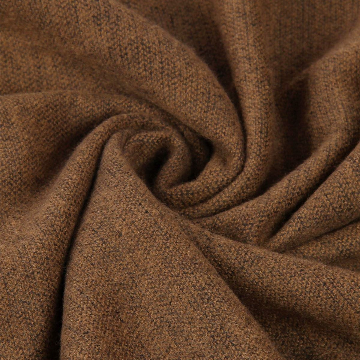 Szalik z pomponem z prawdziwego futra, 60 cm x 170 cm, brązowy