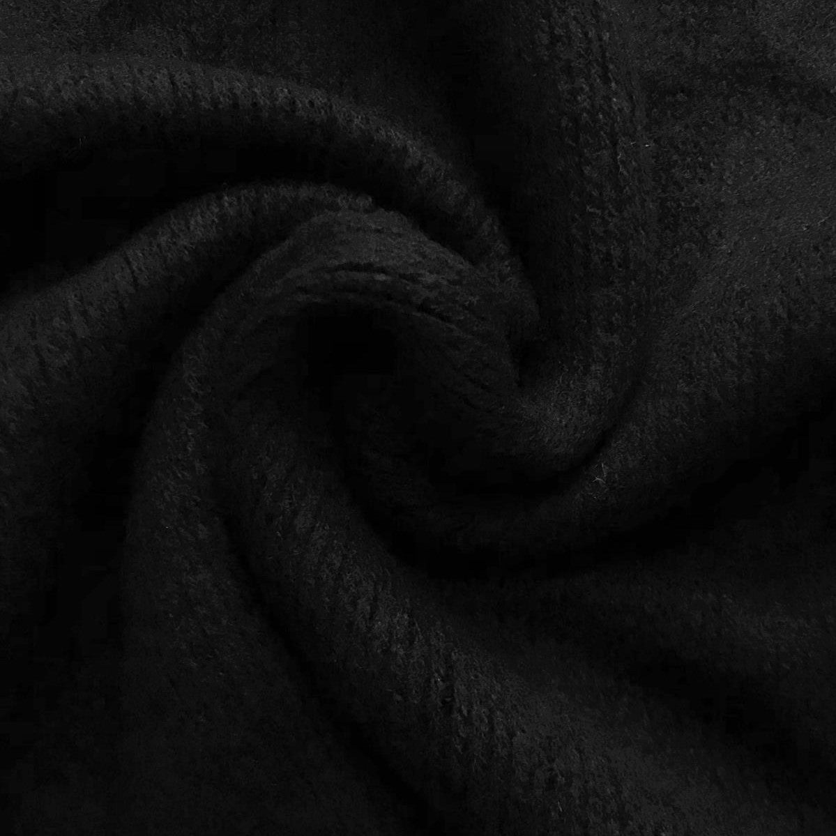 Dzianinowe ponczo z wysokim kołnierzem, 50 cm x 70 cm x 335 cm, Czarne