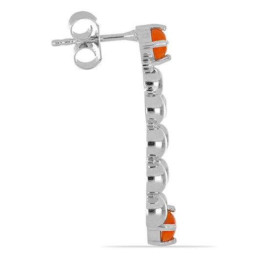 Kolczyki ze srebra próbe 925 z pomarańczowym ognistym opalem