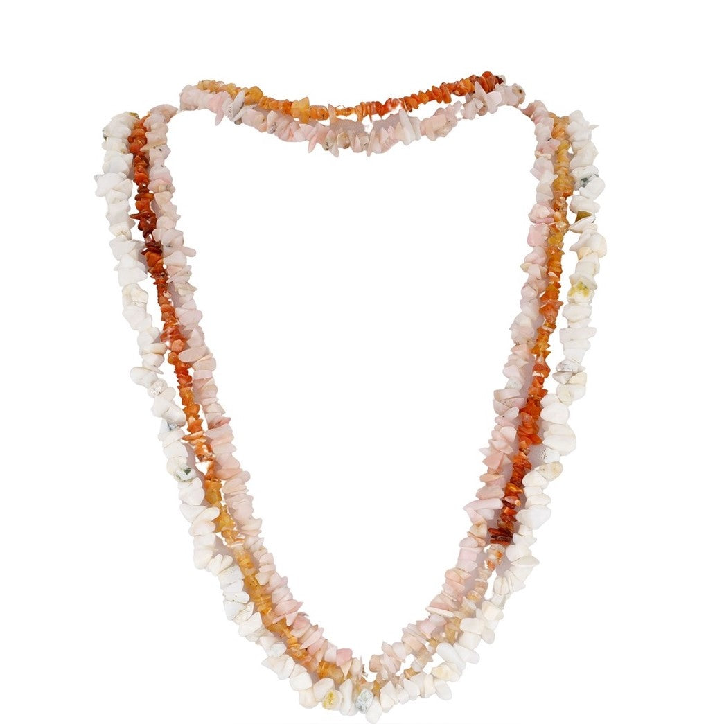 Zestaw bryłka z różowym opalem i białym opalem