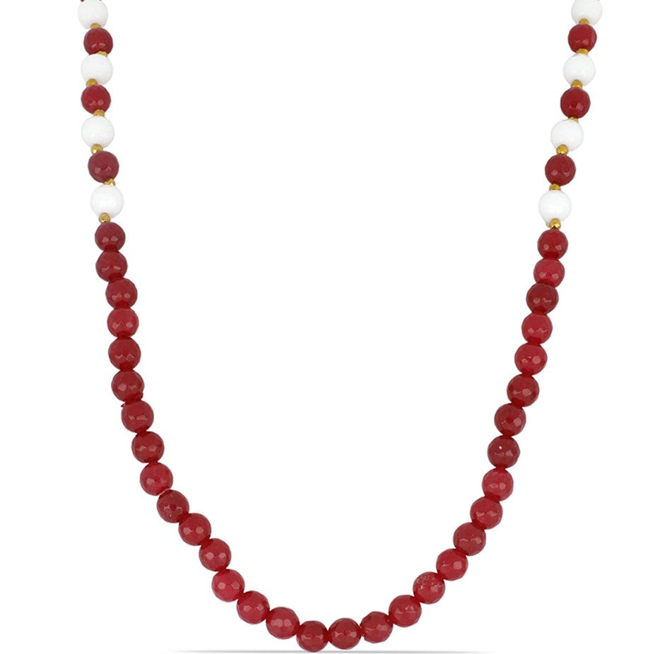 Naszyjnik bryłka z kolorowym kwarcem i hematytem