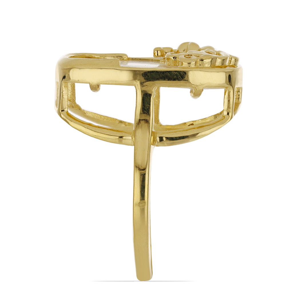 Pierścionek srebrny pozłacany z matką pereł